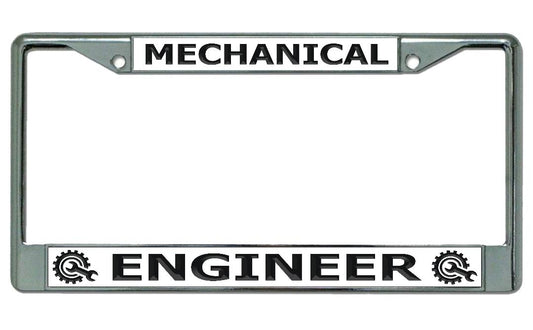 Mechanical Engineer Chrome License Plate Frame