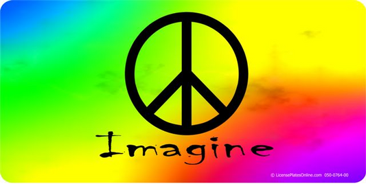 Imagine Peace On Tie-Dye License Plate