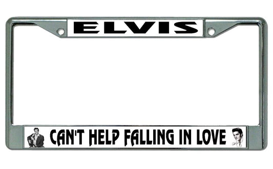 Elvis Can't Help Falling In Love Chrome License Plate Frame