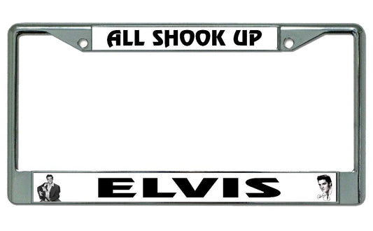 Elvis All Shook Up Chrome License Plate Frame