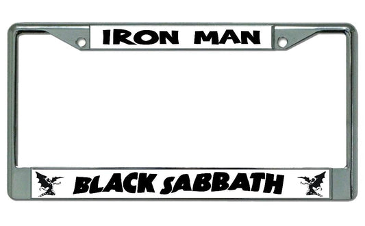 Black Sabbath Iron Man Chrome License Plate Frame