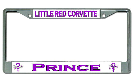 Prince Little Red Corvette Chrome License Plate Frame