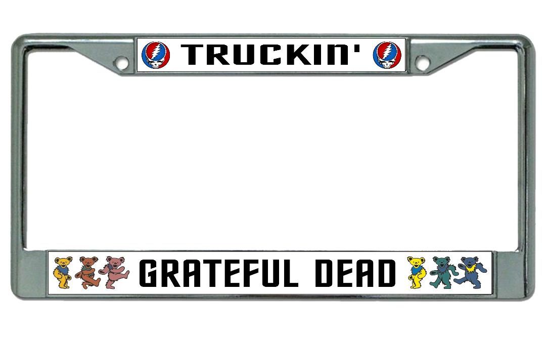 Grateful Dead Truckin' Chrome License Plate Frame