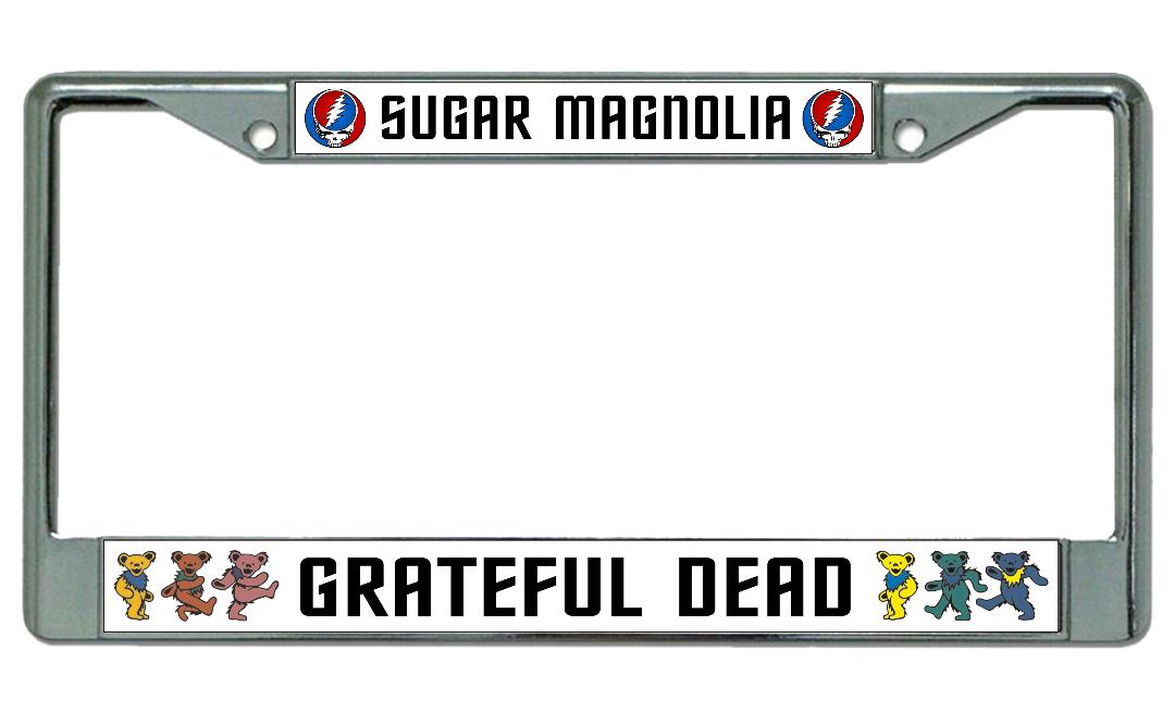 Grateful Dead Sugar Magnolia Chrome License Plate Frame