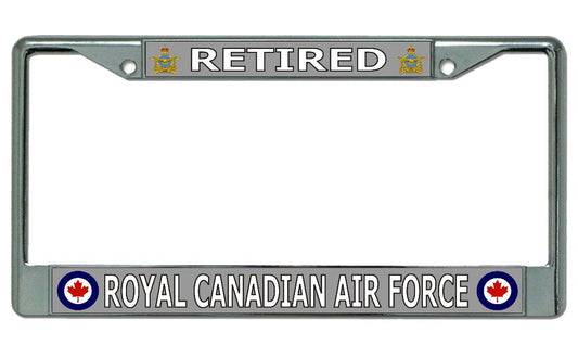 Retired Royal Canadian Air Force Chrome License Plate Frame