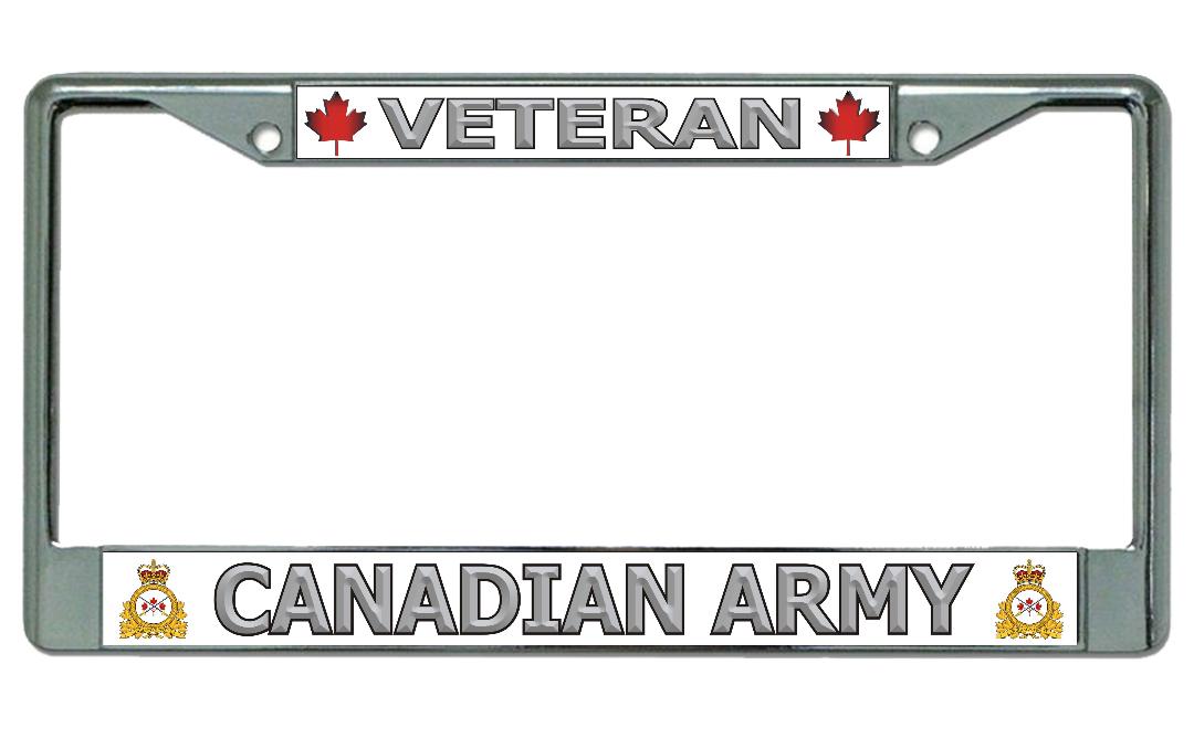 Veteran Canadian Army Chrome License Plate Frame