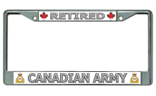 Retired Canadian Army Chrome License Plate Frame