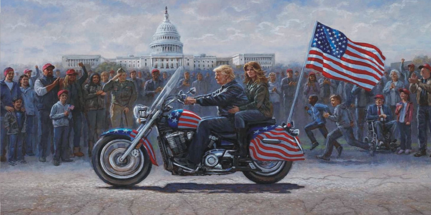 Trump On Motorcycle Photo License Plate