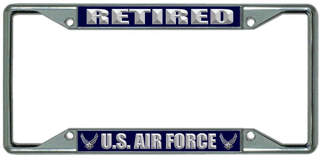 U.S. Air Force Retired Every State Chrome License Plate Frame