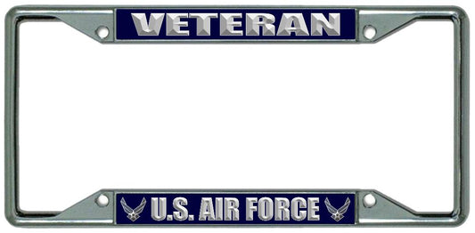 U.S. Air Force Veteran Every State Chrome License Plate Frame