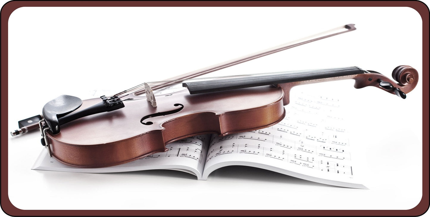 Violin And Music Book Photo License Plate