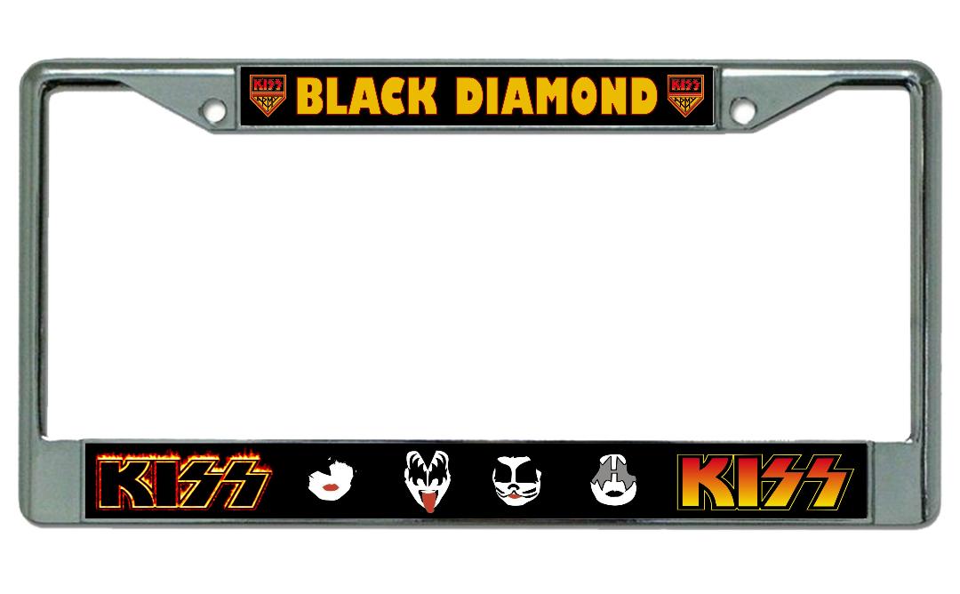 KISS Black Diamond Chrome License Plate Frame