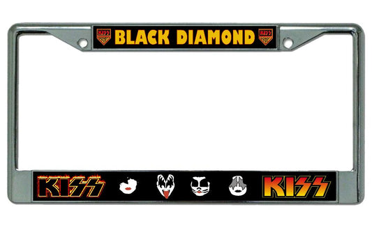 KISS Black Diamond Chrome License Plate Frame