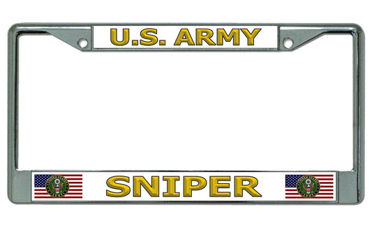 U.S. Army Sniper Chrome License Plate Frame