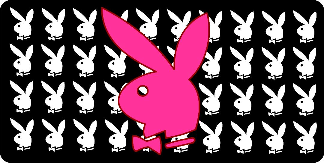 Playboy Bunny Pink Centered Photo License Plate