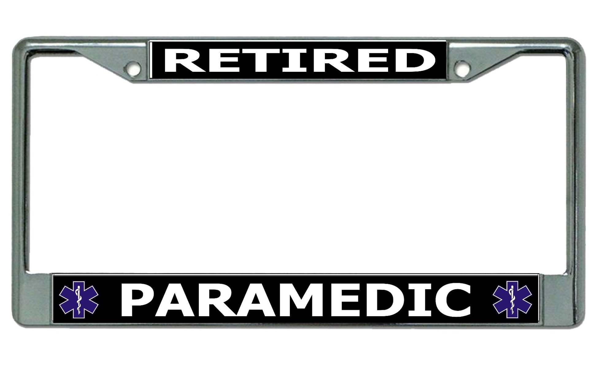 Retired Paramedic Chrome License Plate Frame