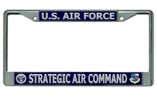 U.S. Air Force Strategic Air Command Chrome License Plate Frame