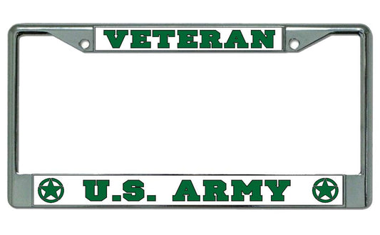 U.S. Army Veteran Chrome License Plate Frame