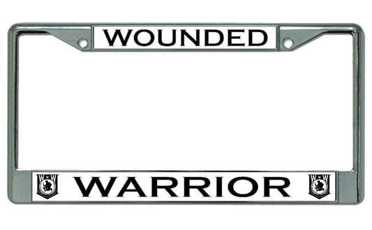 Wounded Warrior Chrome License Plate Frame