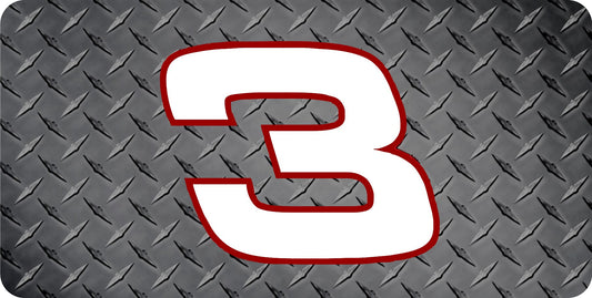 Dale Earnhardt #3 Diamond Plate Flat Photo License Plate