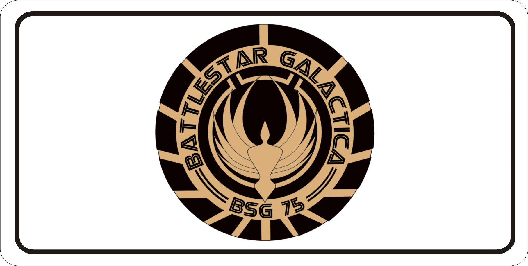 Battlestar Galactica Logo Centered Photo License Plate