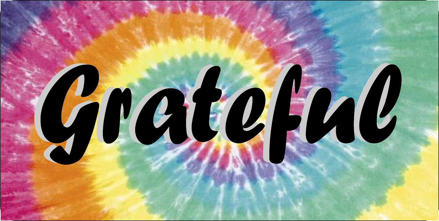 Grateful Tie Dye Photo License Plate