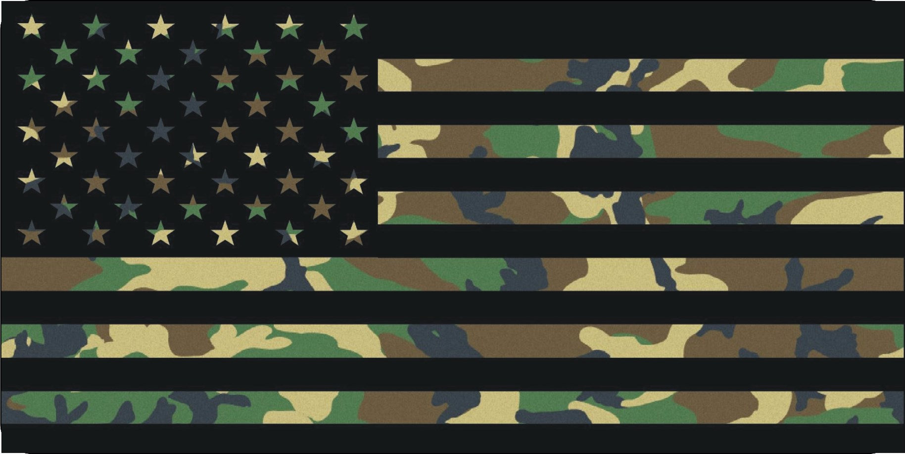 Camo American Flag Photo License Plate