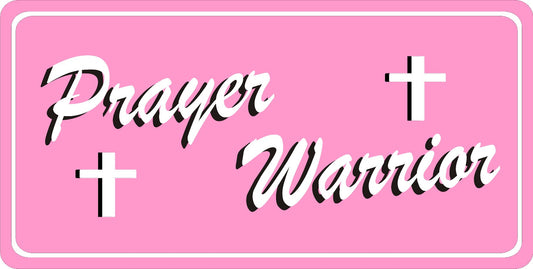 Prayer Warrior On Pink Photo License Plate