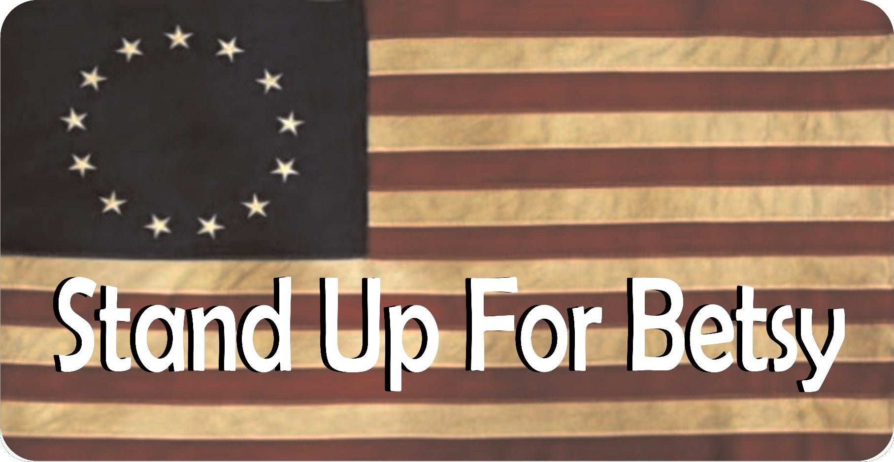 Stand Up For Betsy American Flag Photo License Plate