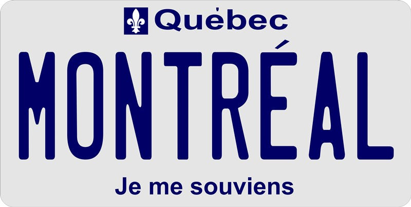 Quebec Montreal Photo License Plate