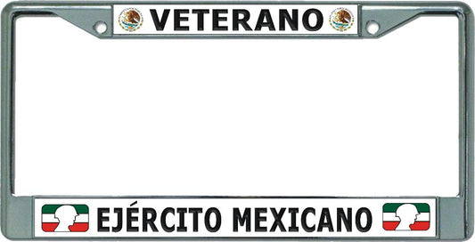 Veterano Ejercito Mexicano Chrome License Plate Frame