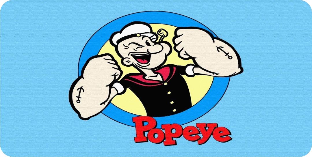 Popeye Centered Photo License Plate