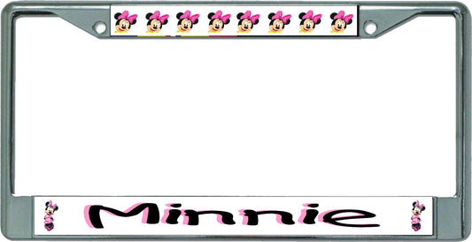 Minnie Mouse Chrome License Plate Frame