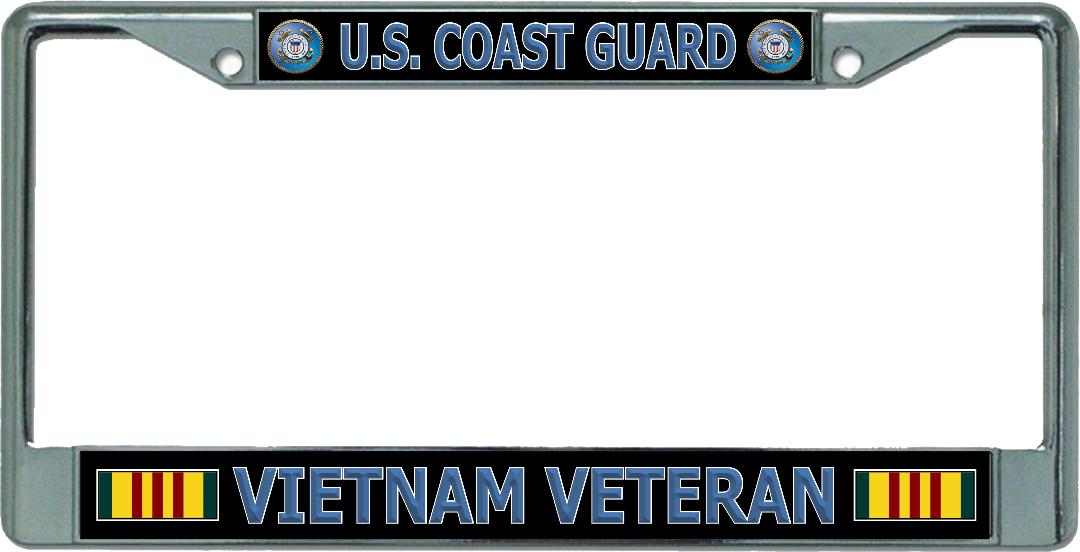 U.S. Coast Guard Vietnam Veteran Chrome License Plate Frame