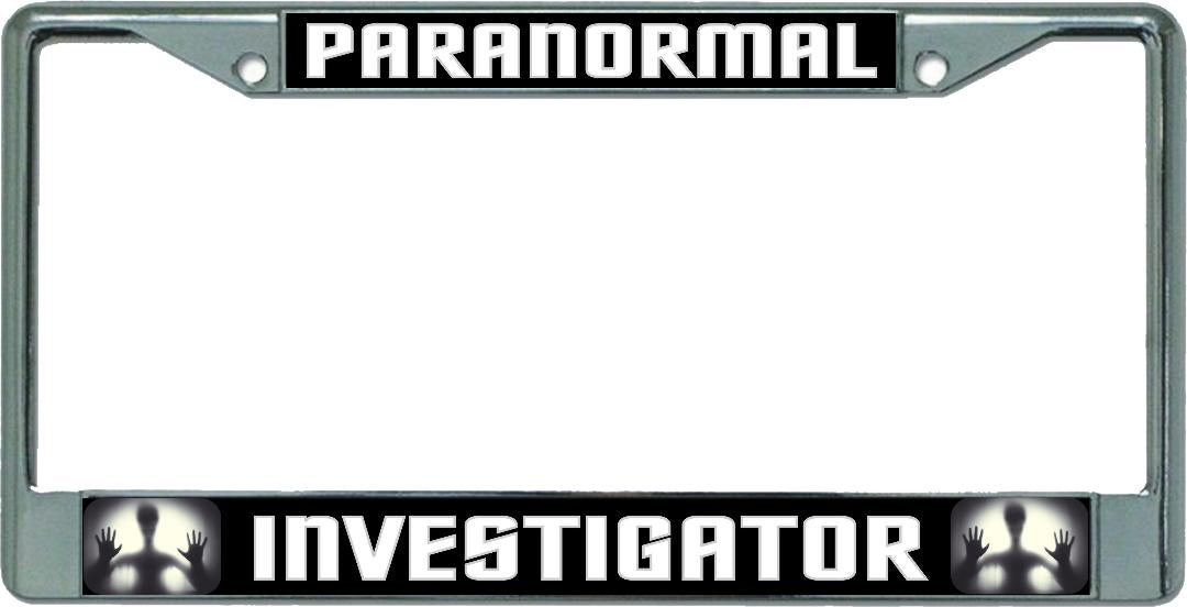 Paranormal Investigator Chrome License Plate Frame