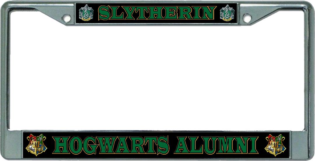 Slytherin Hogwarts Alumni #3 Chrome License Plate Frame