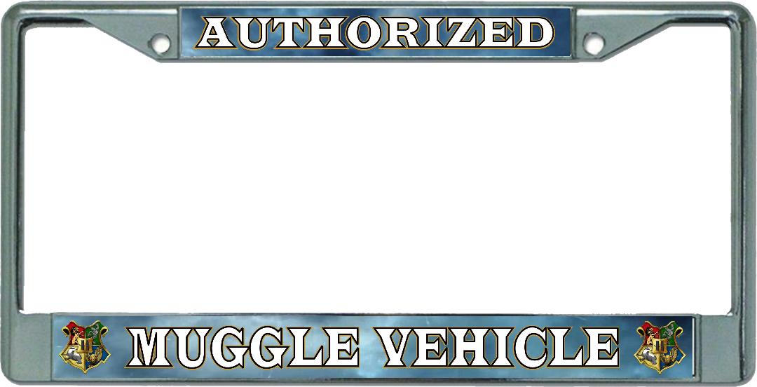 Authorized Muggle Vehicle #2 Chrome License Plate Frame