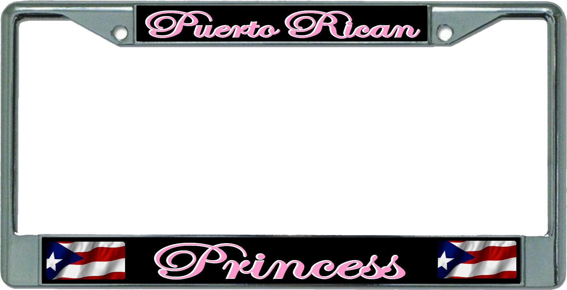 Puerto Rican Princess Chrome License Plate Frame