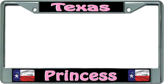 Texas Princess Chrome License Plate Frame