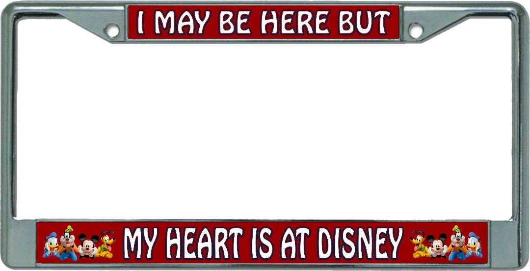 My Heart Is At Disney Chrome License Plate Frame