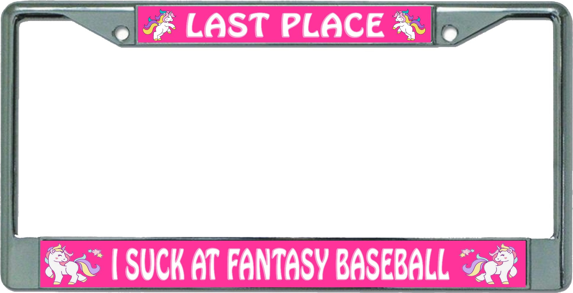 Fantasy Baseball Last Place I Suck Chrome License Plate Frame