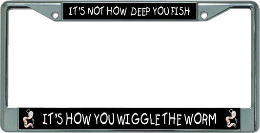 Wiggle Worm Chrome License Plate Frame