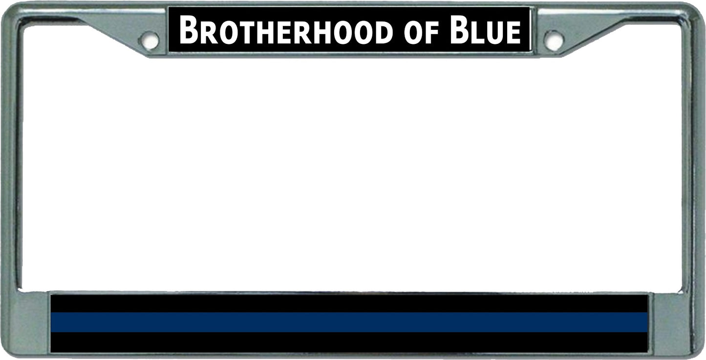 Brotherhood Of Blue Chrome License Plate Frame