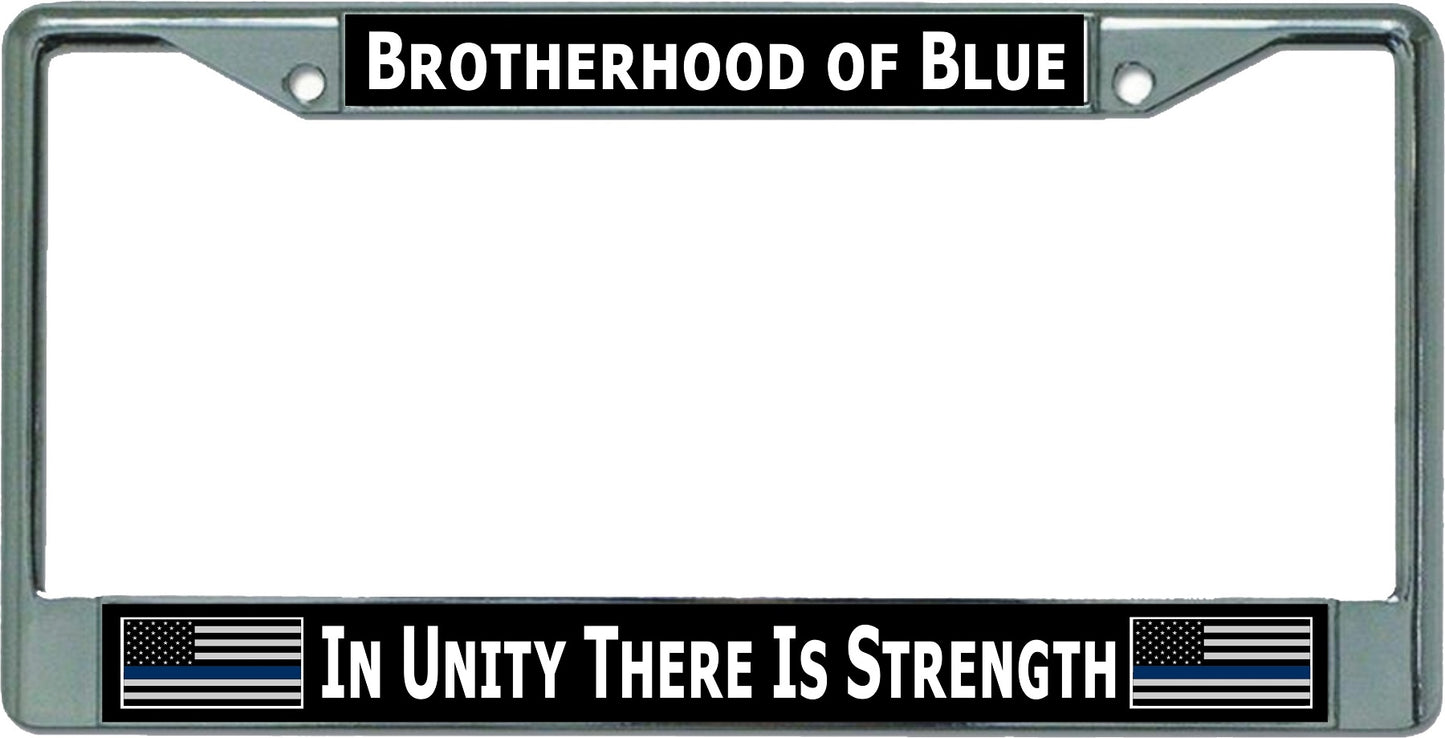 In Unity There Is Strength Chrome License Plate Frame