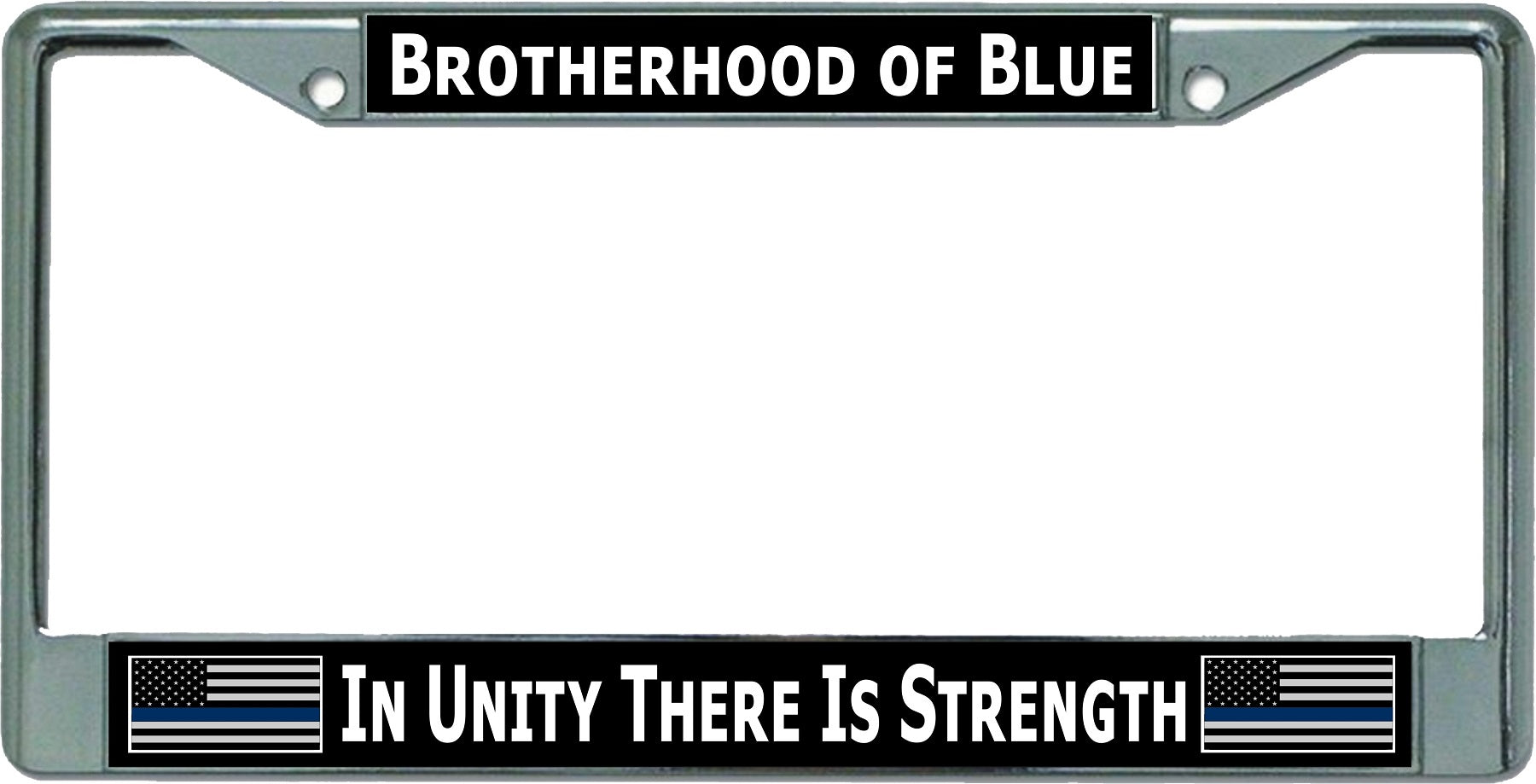 In Unity There Is Strength Chrome License Plate Frame