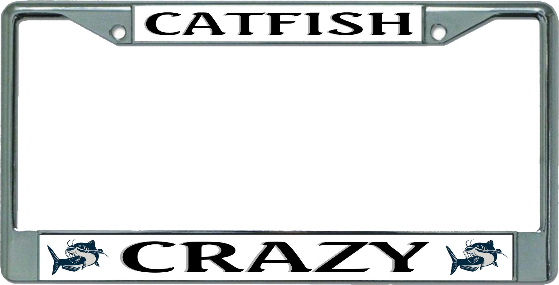Catfish Crazy Chrome License Plate Frame – Auto License Plates Frames