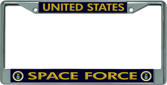 United States Space Force Chrome License Plate Frame