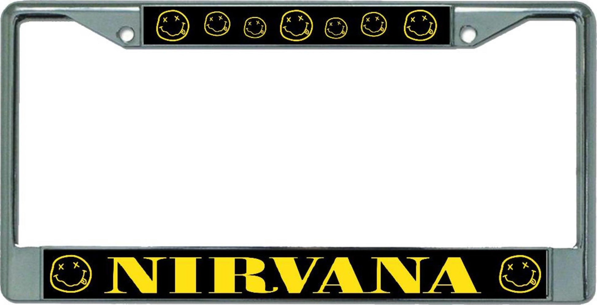 Nirvana Multi Logo Chrome License Plate Frame