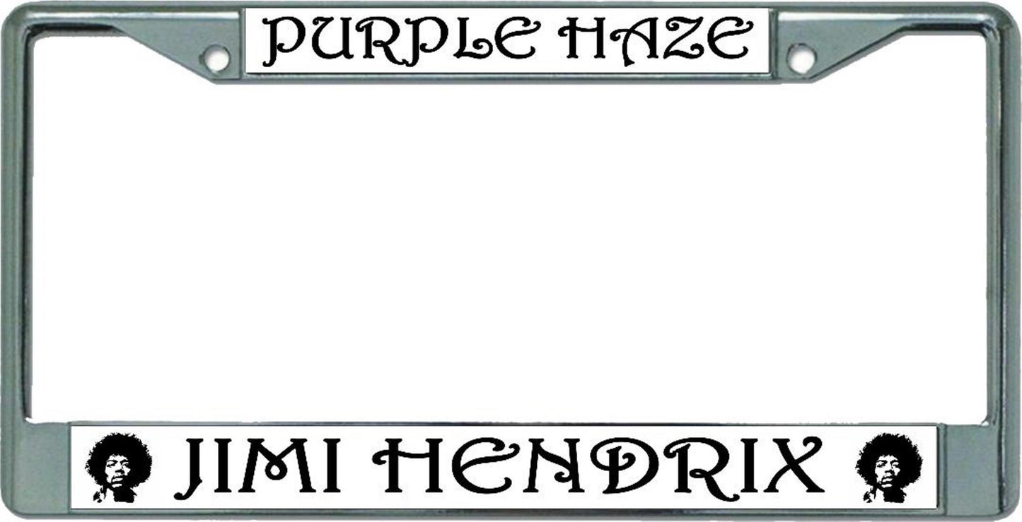 Jimi Hendrix Purple Haze Chrome License Plate Frame