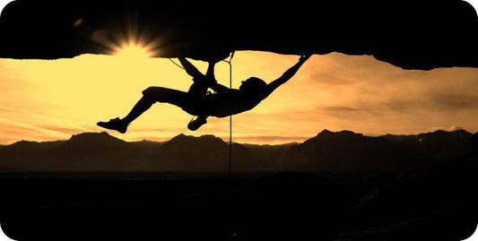 Rock Climber Silhouette Photo License Plate